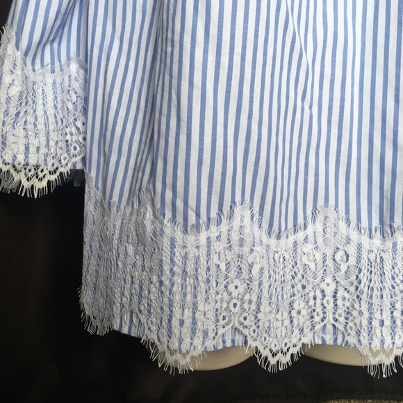 No Comment Plus Off the Shoulder Striped Lace Top - Picture 5 of 7